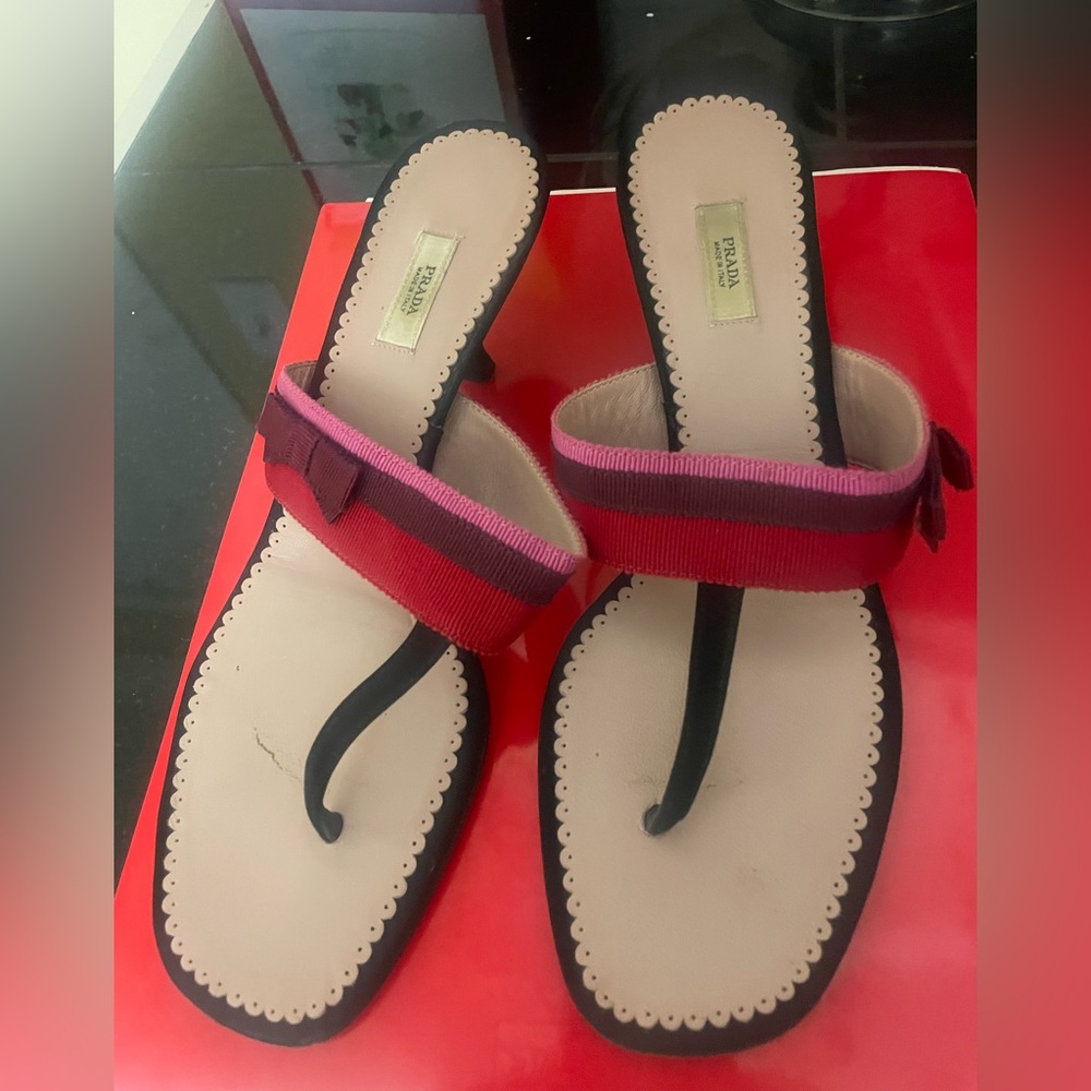 Prada Gently Used flip flops!